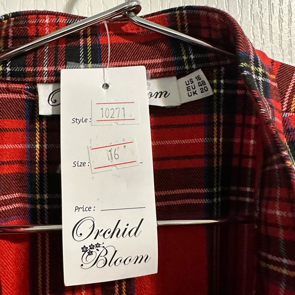 Lace Up Hi Lo Dress Red Plaid - Picture 4 of 4